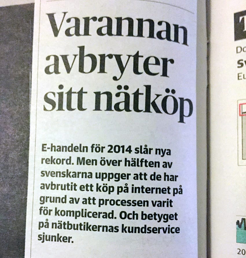 Varannan avbryter sitt nätköp